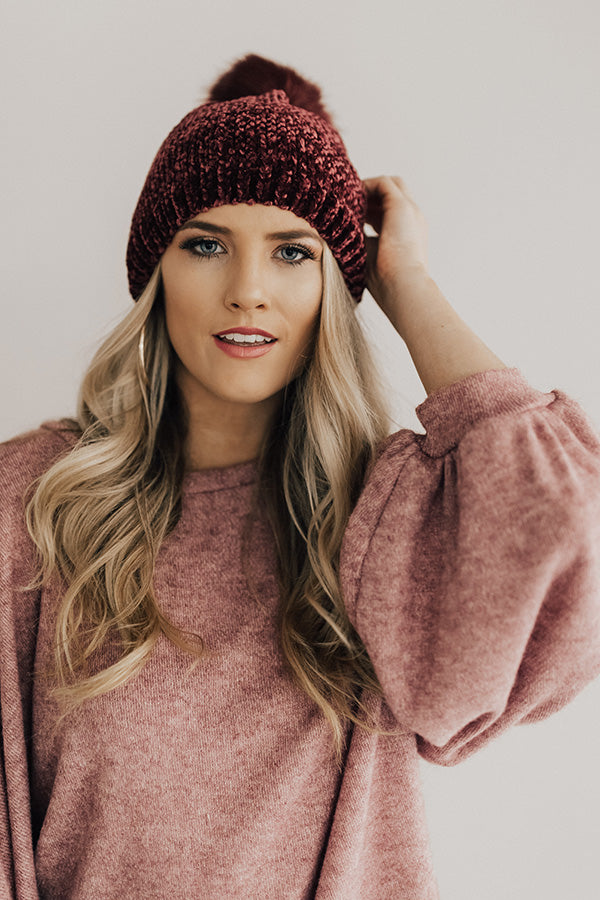 Wine Night Ultra Soft Beanie in Merlot