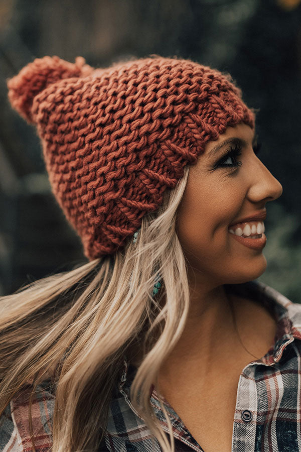 Bundle Up Buttercup Beanie in Aurora Red