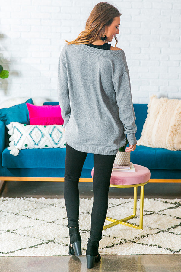 Laid Back Layered Sweater in Grey