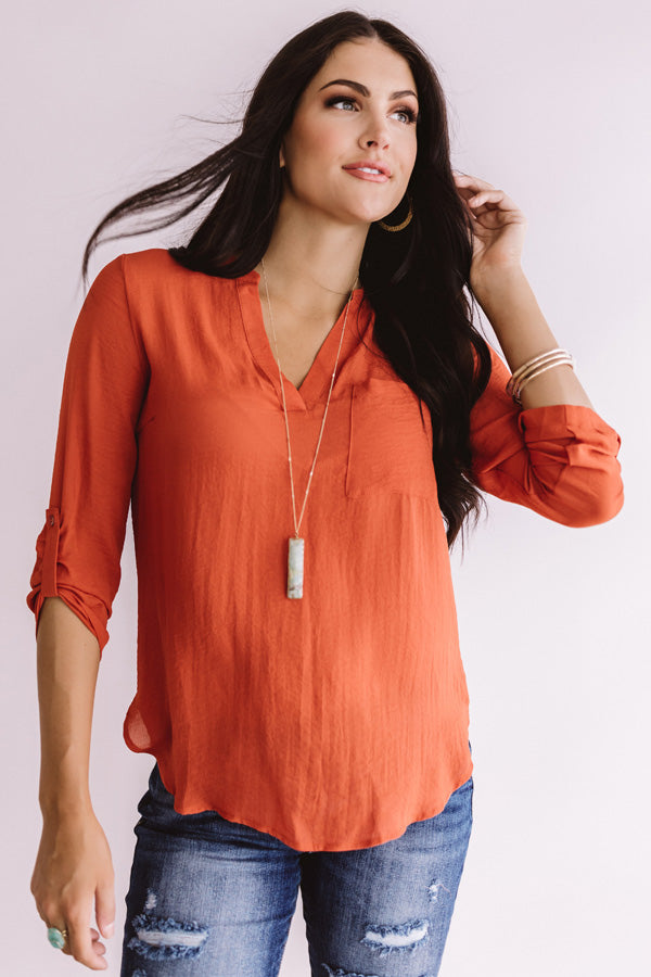 Uptown Vibes Shift Top in Rust