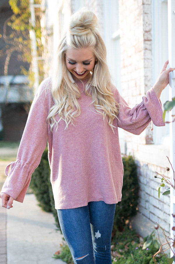 Cocoa On The Slopes Sweater in Blush