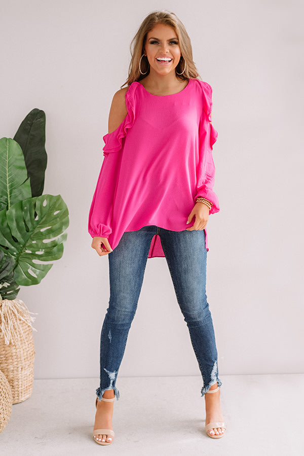 First Class To Paris Shift Top in Hot Pink
