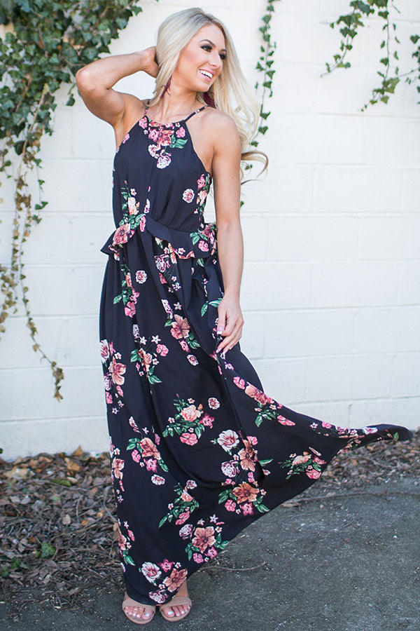 Floral Picnic Maxi in Black Floral Picnic Maxi in Black