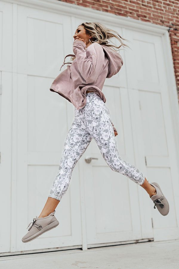 Floral Print High Waist Crop Leggings