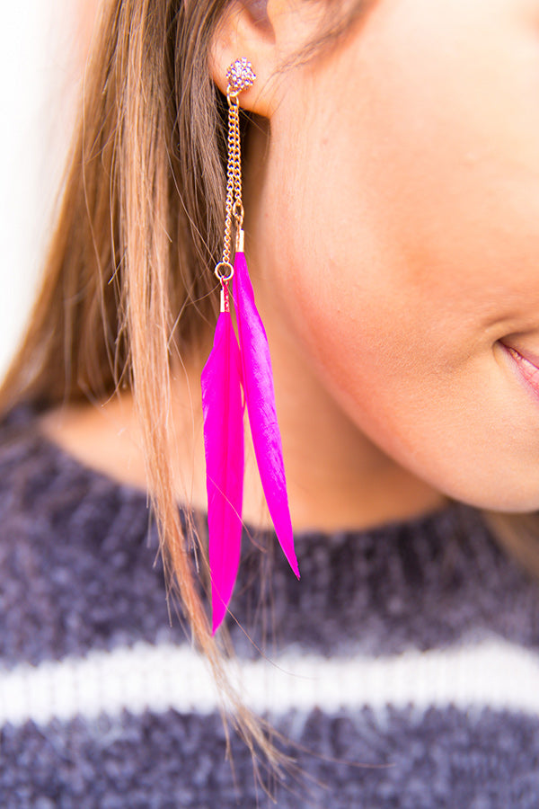 Fashion Week Feather Earrings