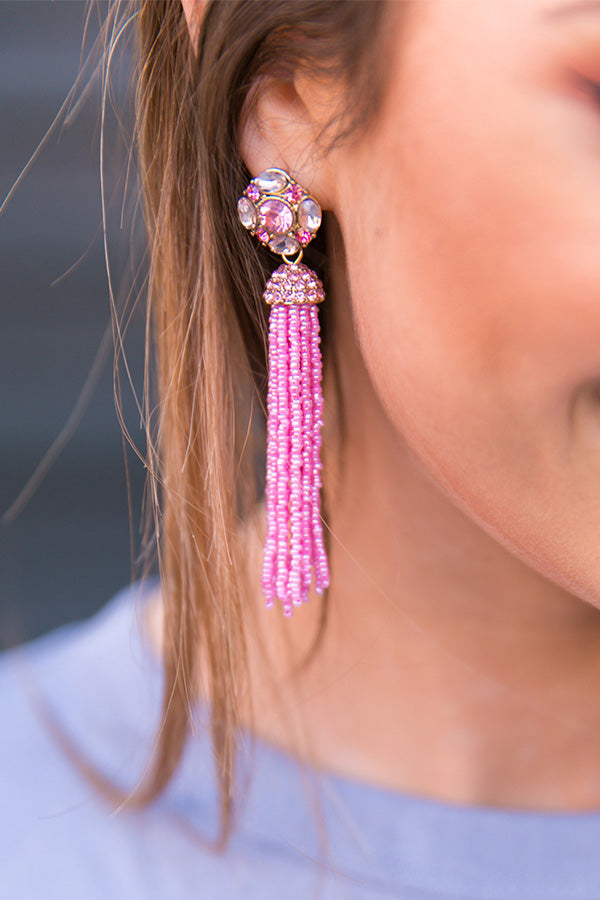Champagne Chic Tassel Earrings