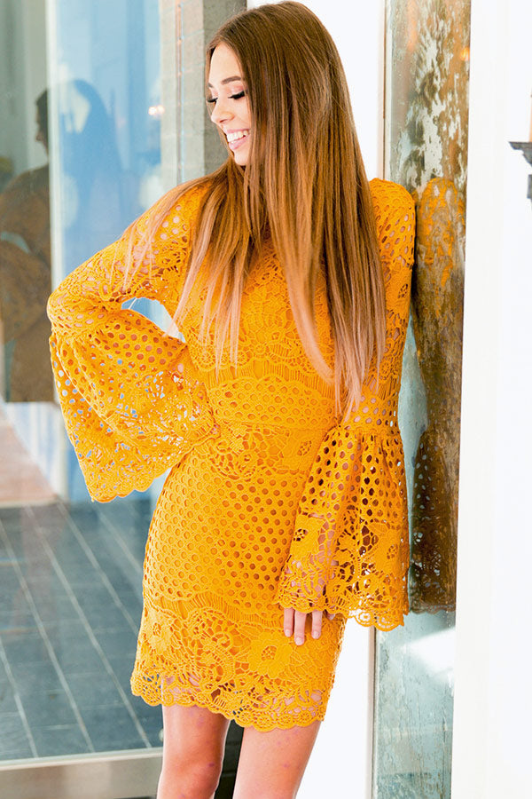 mustard yellow crochet dress Cute Yellow Dress - Crochet Lace Dress - Yellow Lace Dress