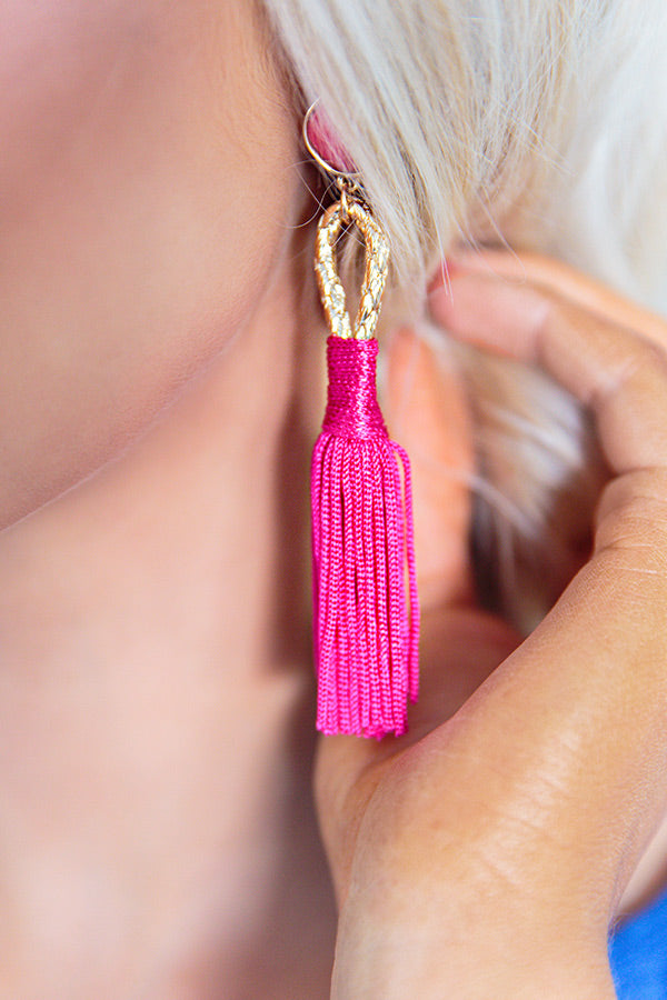 Color Me Pretty Tassel Earring in Fuchsia