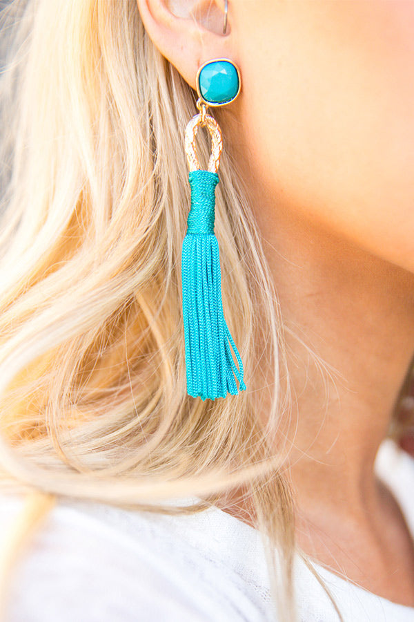 Color Me Pretty Tassel Earring in Turquoise Image - 1