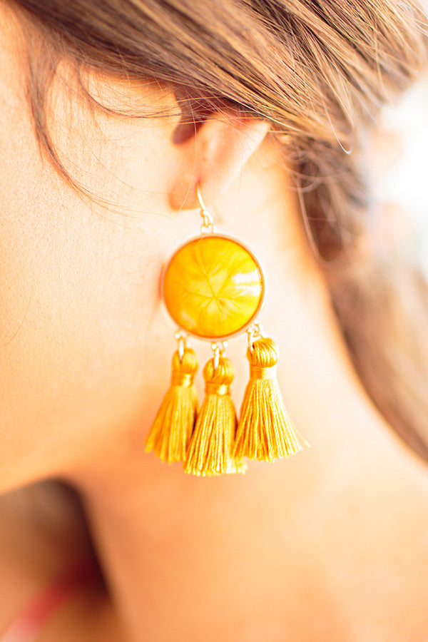 Full Of Sunshine Tassel Earrings