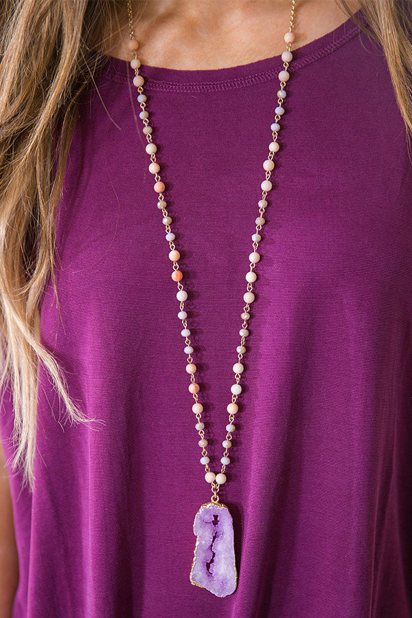 Everything's Crystal Clear Druzy Necklace