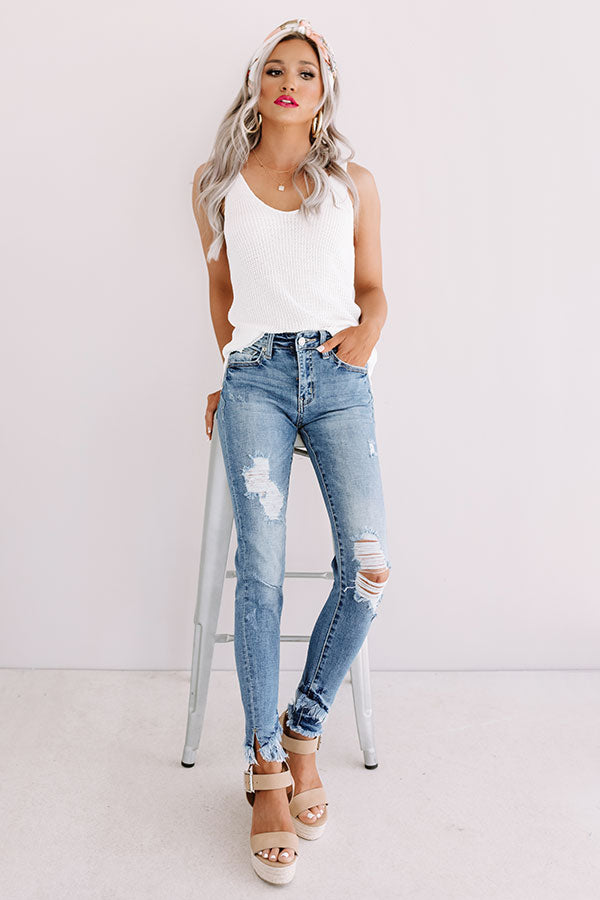 KanCan Malibu Distressed Midrise Skinny In Medium Wash