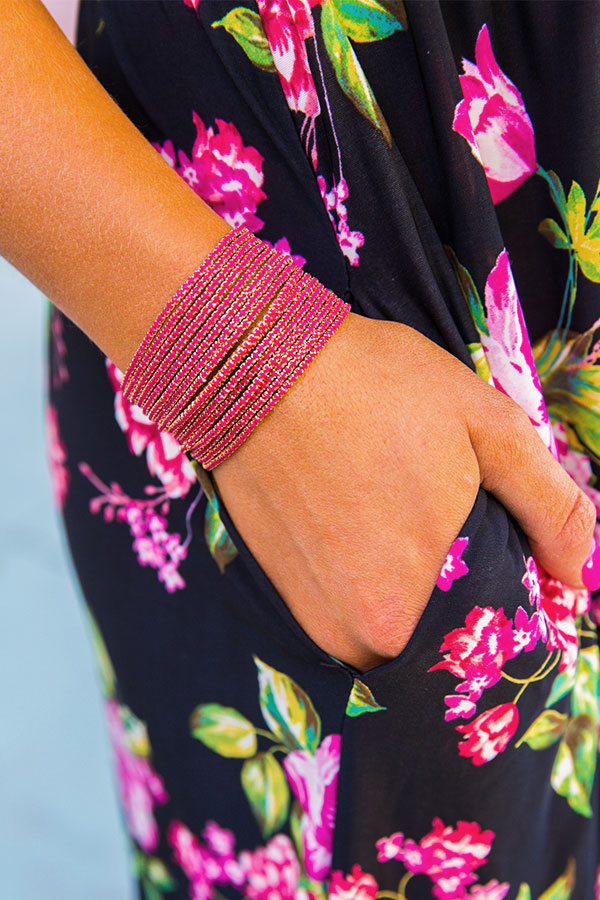 Bali Bound Bracelet Set In Berry