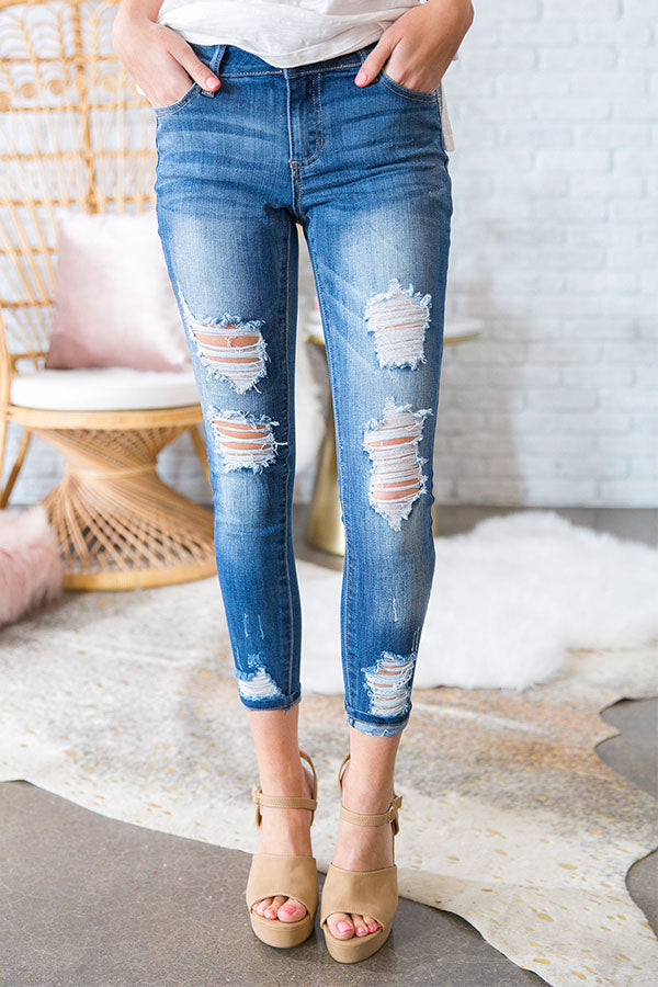 Austin Distressed Mid Rise Skinny