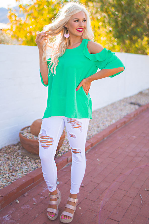 Italian Vacation Shift Top in Mint