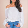 Secret Wish Eyelet Off Shoulder Top Image - 1