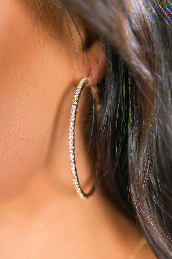 Take Notes Hoop Earrings in Rose Gold