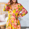 Catalina Island Floral Romper In Marigold Image - 1