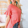 Bright Side Shift Tee in Coral Image - 1