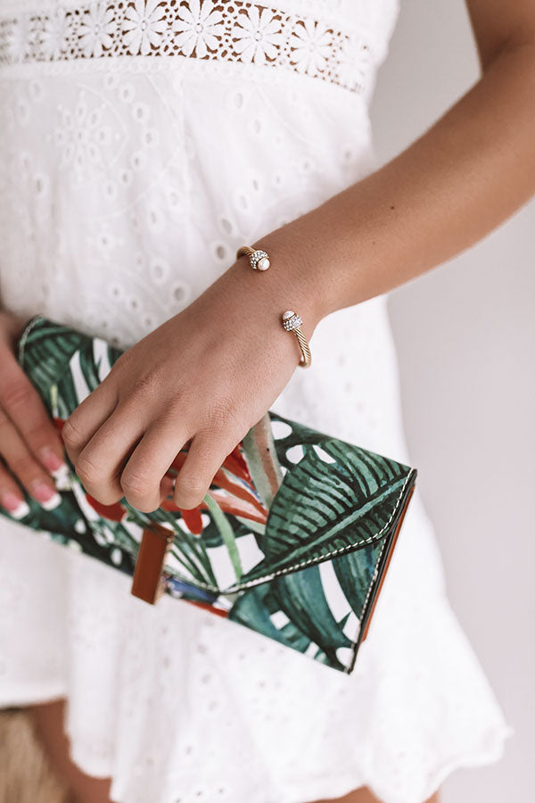 A Touch Of Sparkle Cuff Bracelet in Pearl