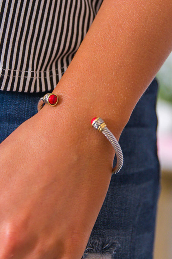 Southern Charm Cuff Bracelet in Red