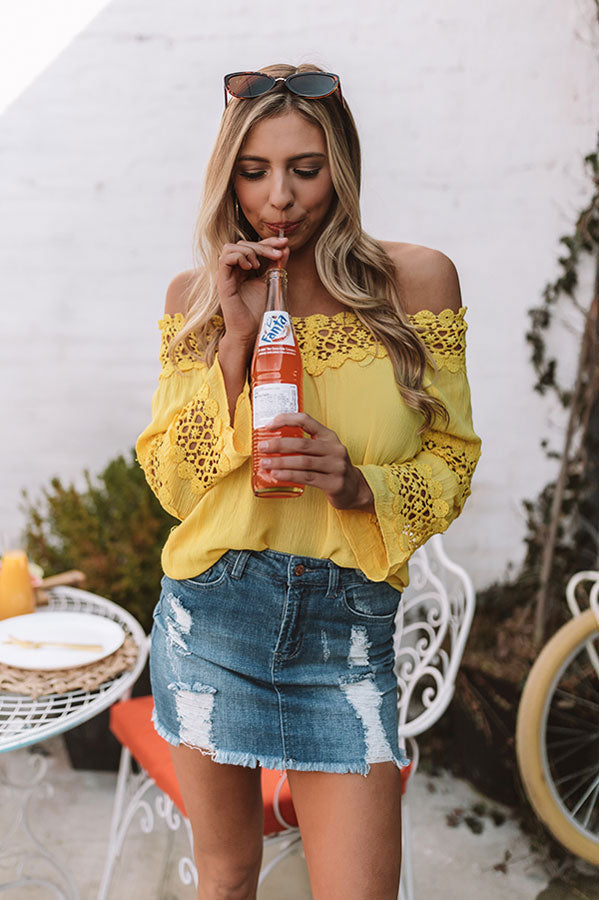 Party In My Cabana Crochet Top in Yellow
