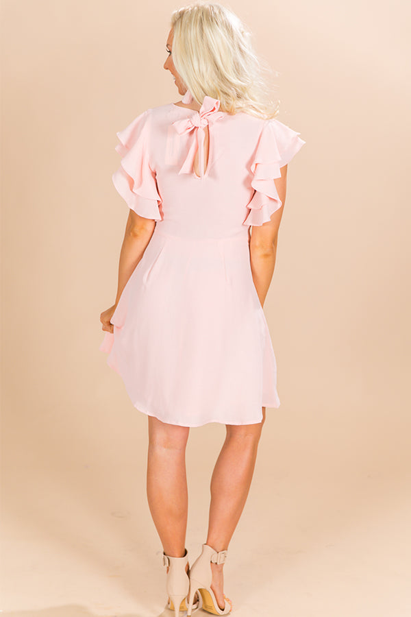 She's Glowing Ruffle Dress in Pink