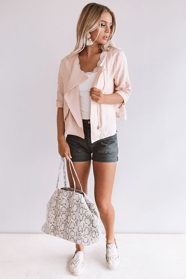 Summer Nights Light Weight Jacket In Rose Quartz