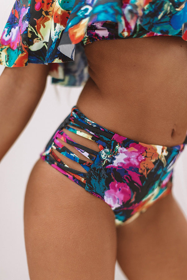 Multi Summer Magic Reversible High Waist Bikini Bottom