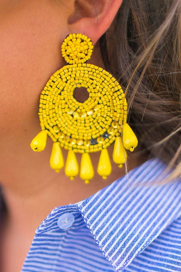 Sunshine Crush Earrings In Yellow