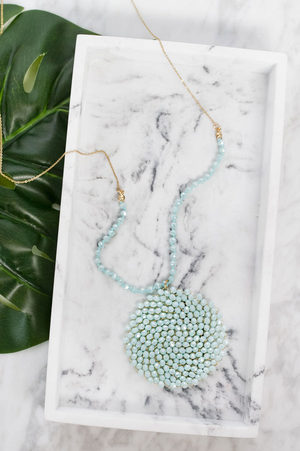 Jet Set Sparkle Necklace In Mint