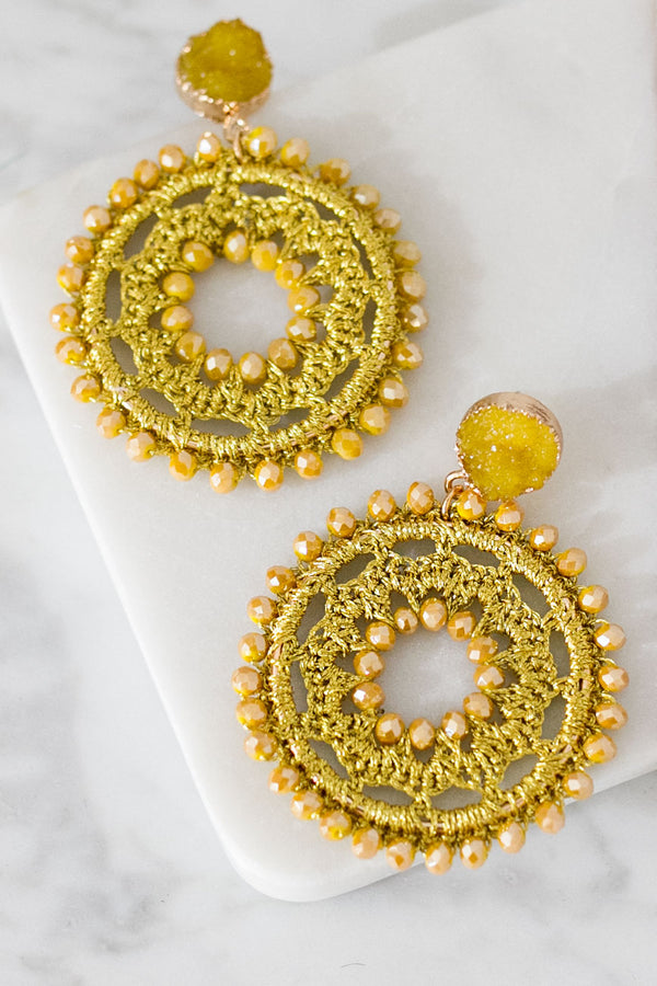 Pretty In Panama Earrings In Mustard