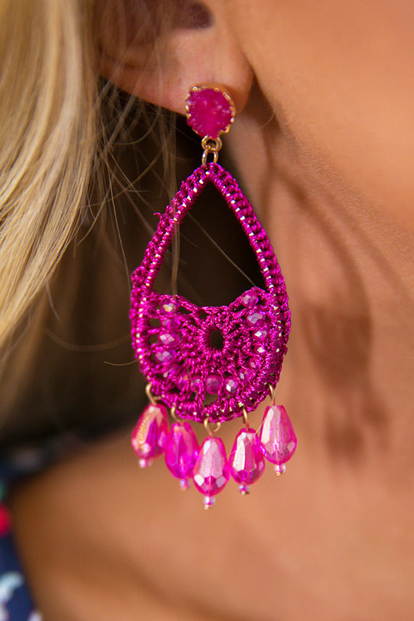 Made For Margaritas Earrings In Fuchsia
