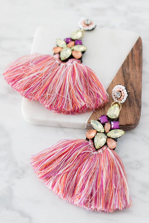 Poolside Cocktail Earrings In Orchid