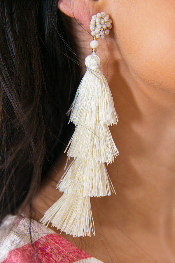 Love Song Tassel Earrings In Ivory