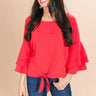 So Obsessed Shift Top in Coral Image - 1