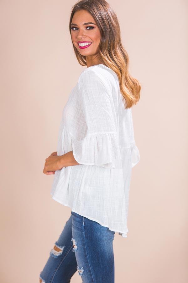 Santorini Shift Top in White • Impressions Online Boutique