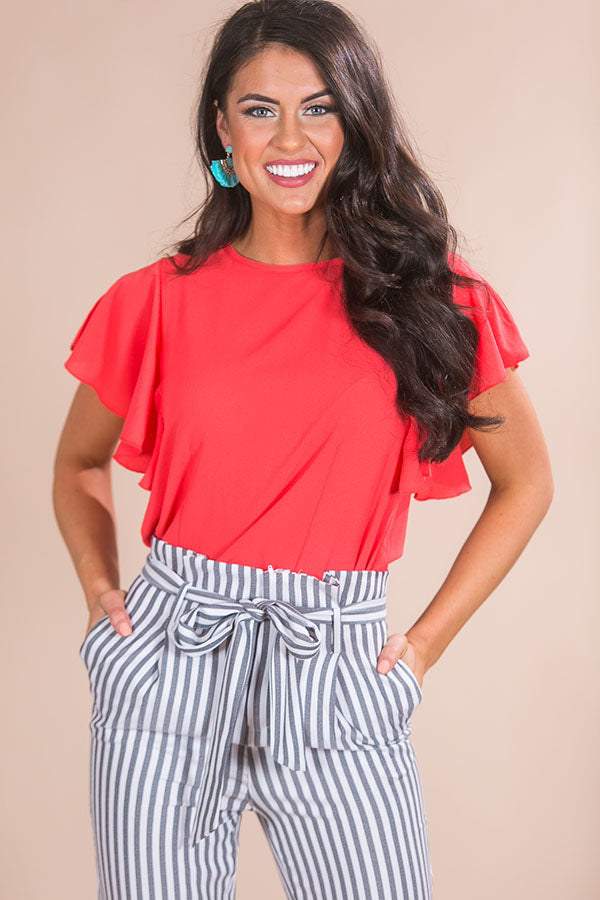 Malibu Brunch Shift Top in Coral