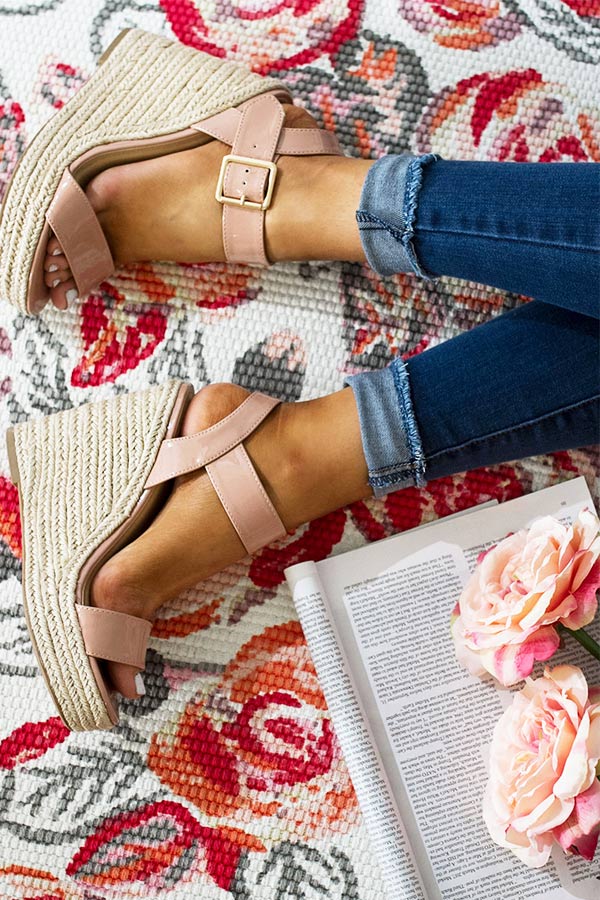 The Kennedy Patent Wedge in Blush