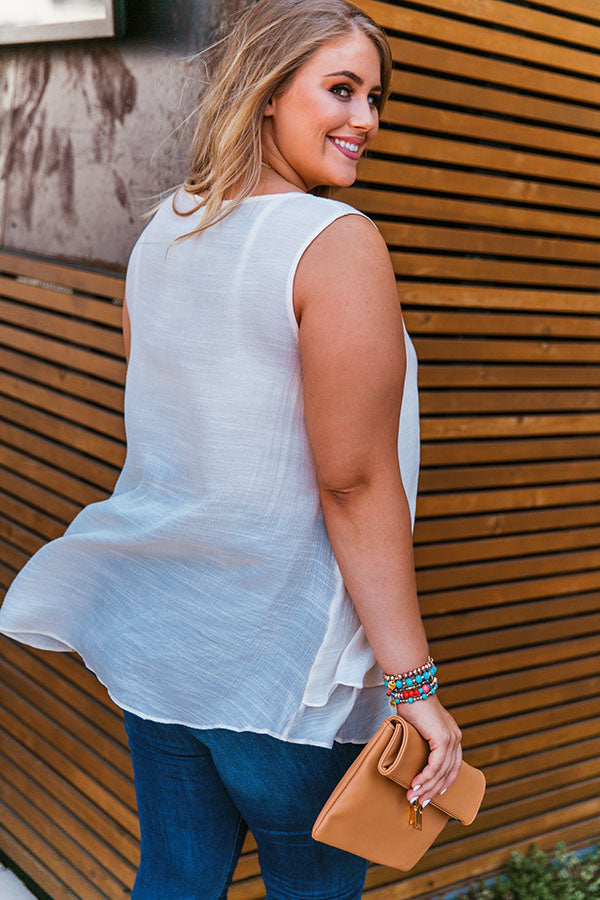 Sunshine and Chardonnay Shift Tank in Cream Image - 4