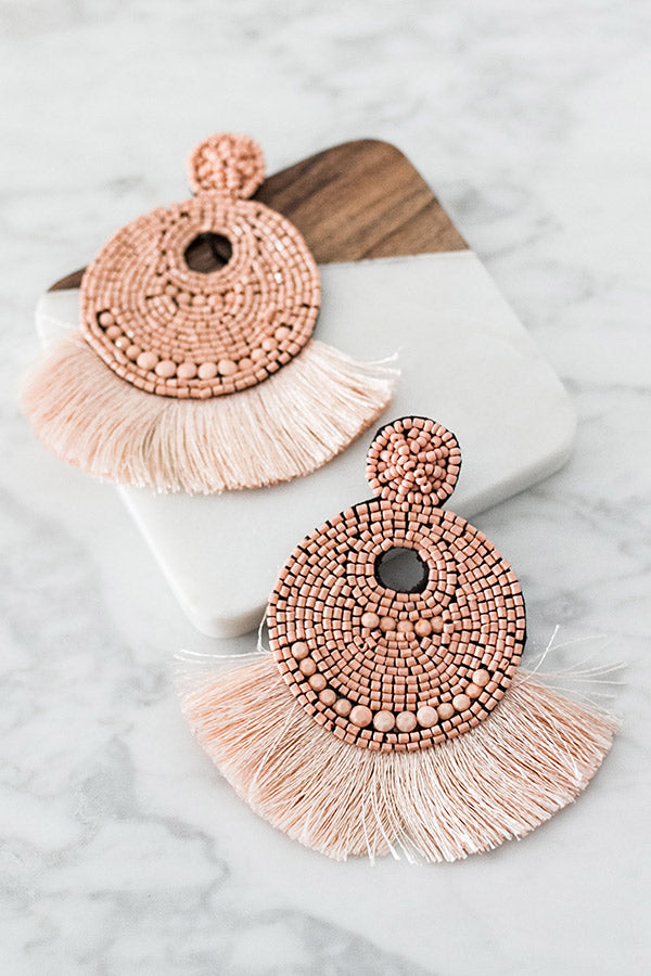 Cabo Calling Earrings In Peach