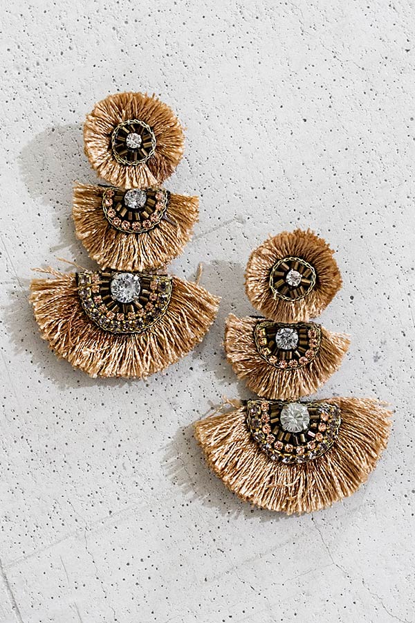 Brush Em' Off Tassel Earrings In Mocha