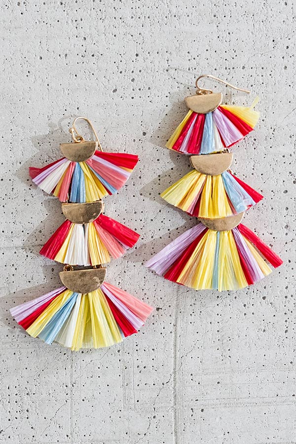 Vacay In Paradise Tassel Earrings In Multi