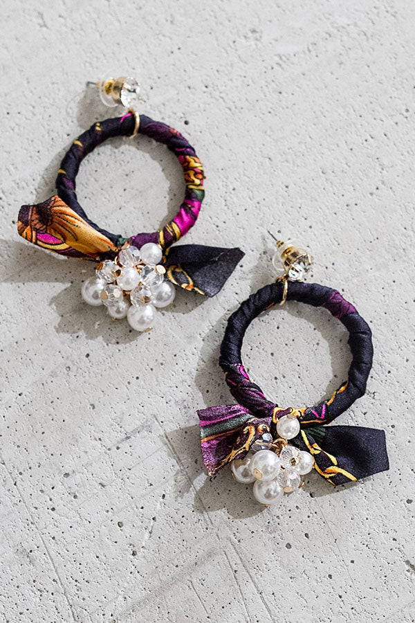 Another Round Earrings In Navy