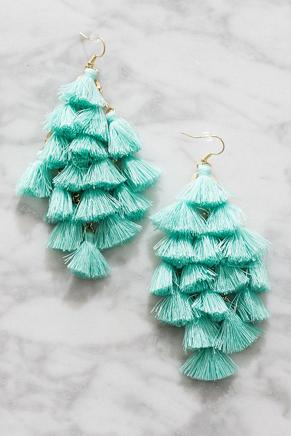 Tassel Talk Earrings In Mint