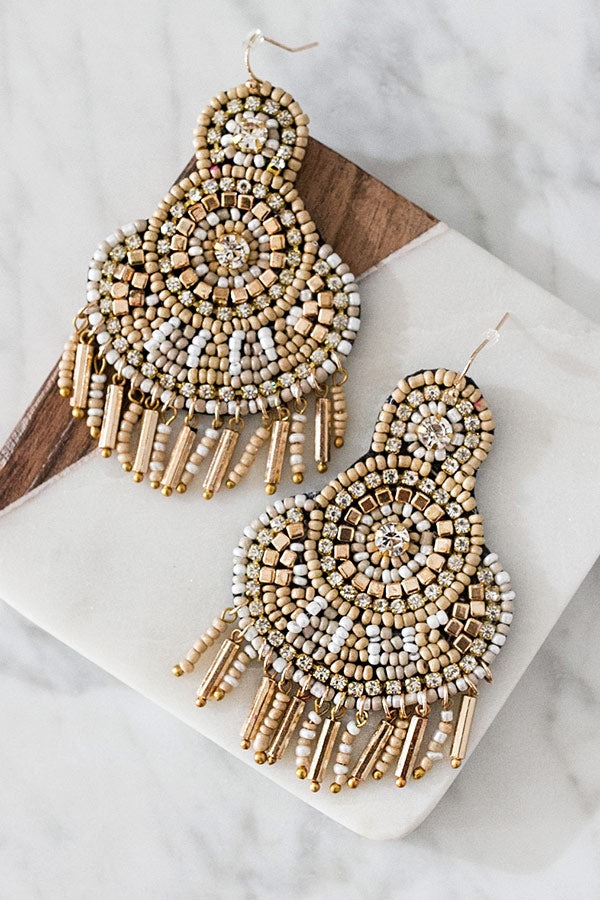 Gold-Y Luxe Earrings In Iced Latte