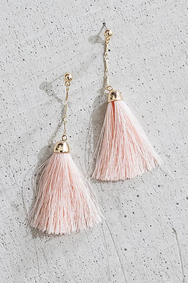 Resort Romance Tassel Earrings In Peach