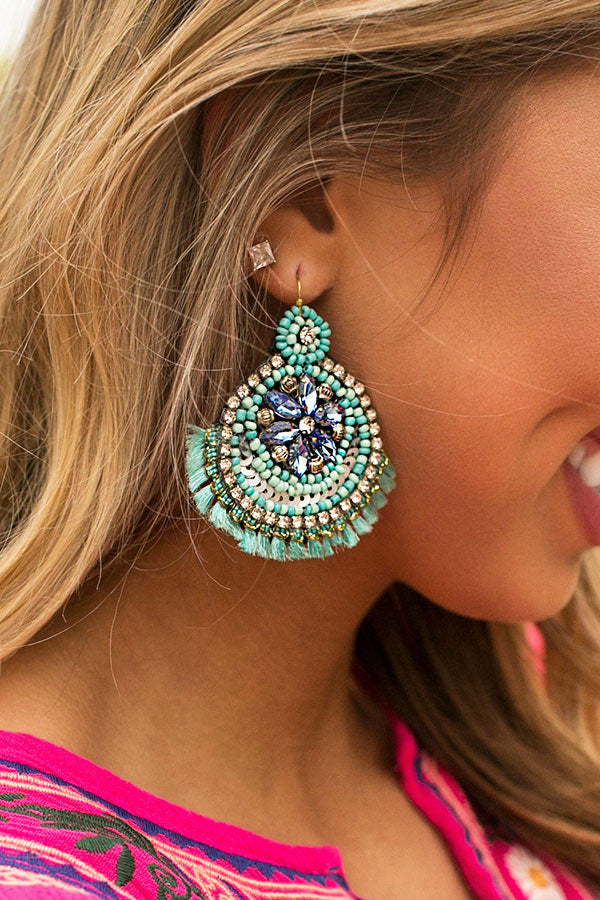 Catch Me In Cozumel Earrings In Blue