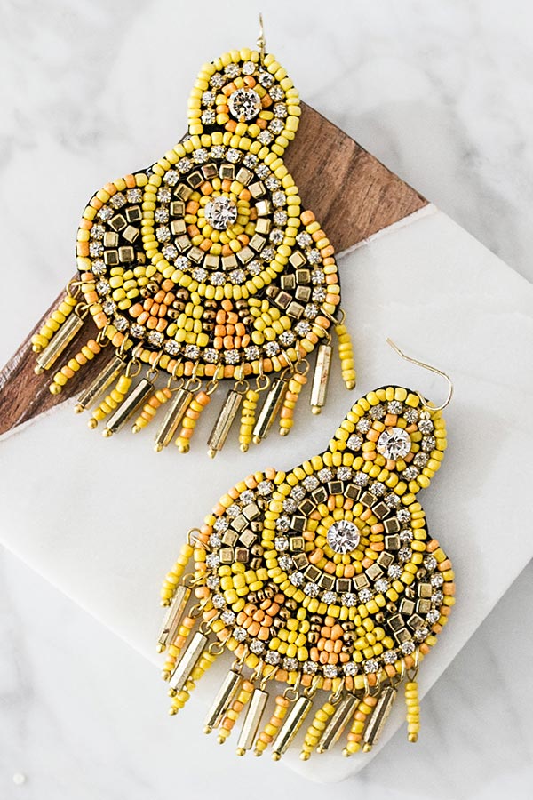 Gold-Y Luxe Earrings In Yellow