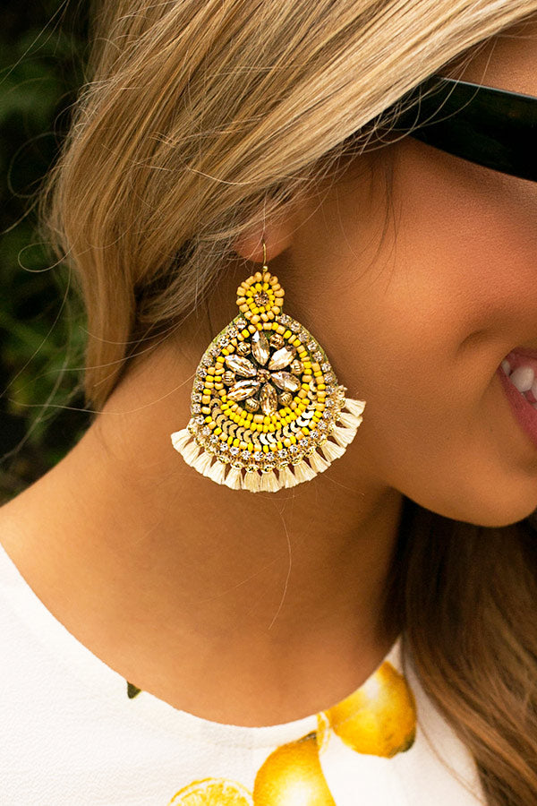 Catch Me In Cozumel Earrings In Yellow